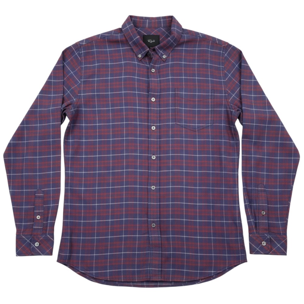 Rails Reid Button Down Shirt Mens Large Blue Red Plaid Melange Flannel NEW